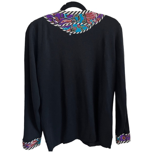 Koos of course Sweater buttoned pockets silk detailing sz small S - Picture 12 of 14